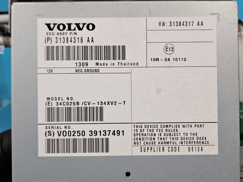 Аудіопідсилювач підсилювач звуку Volvo V40 31384316AA — фото деталі 3
