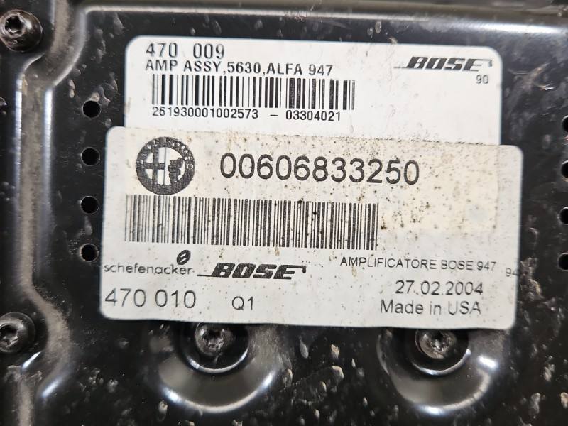 Аудіопідсилювач підсилювач звуку Alfa romeo Gt 00606833250 — фото деталі 5