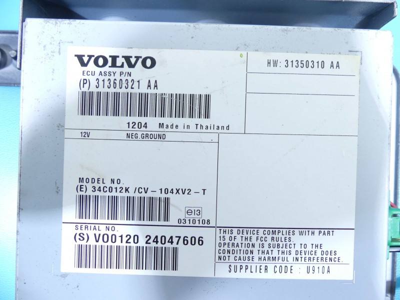 Аудіопідсилювач підсилювач звуку Volvo S60 31360321AA — фото деталі 3