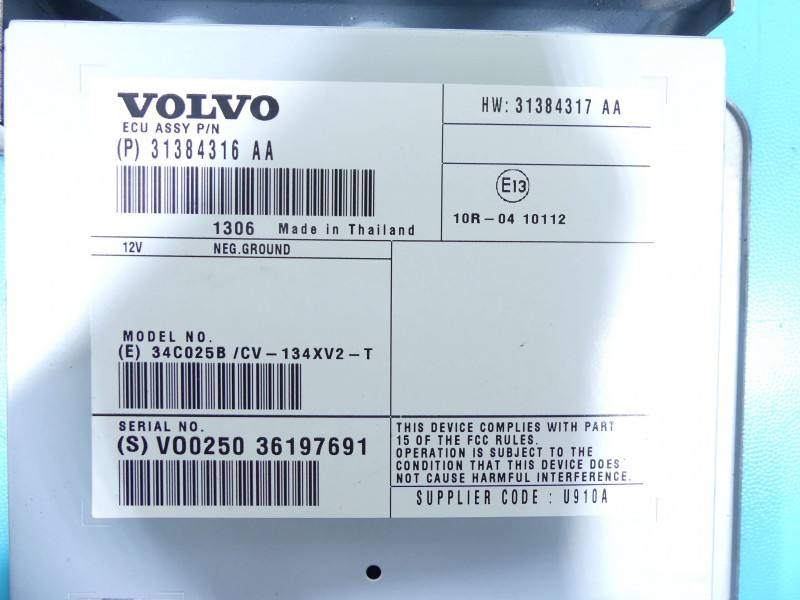 Аудіопідсилювач підсилювач звуку Volvo V40 31384316AA — фото деталі 3