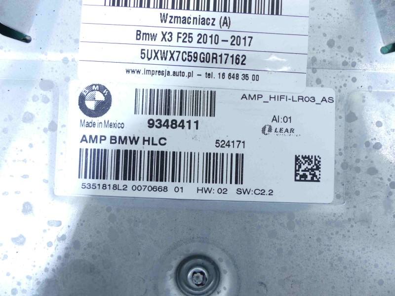 Аудіопідсилювач підсилювач звуку BMW X3 F25 9348411 — фото деталі 5
