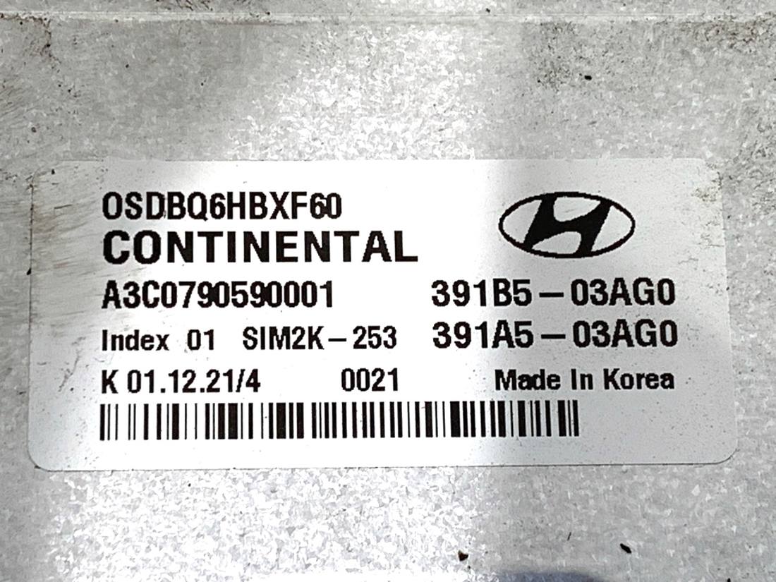 ЕБУ блок управління двигуна Hyundai Kona 391B5-03AG0 — фото деталі 4