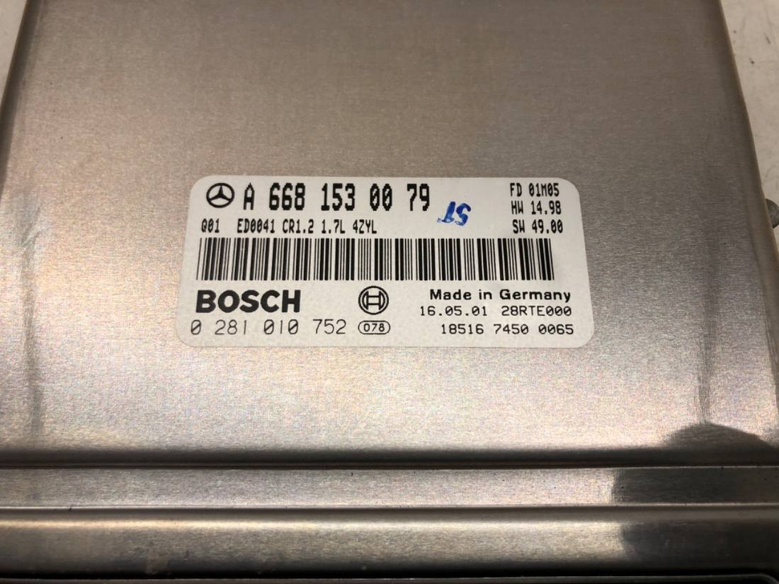 ЕБУ блок управління двигуна Mercedes A W168 A6681530079 0281010752 — фото деталі 5