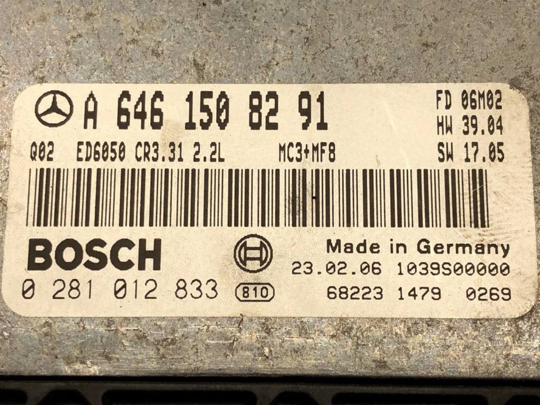 ЭБУ блок управления двигателем Mercedes Vito A6461508291 0281012833 — фото детали 4