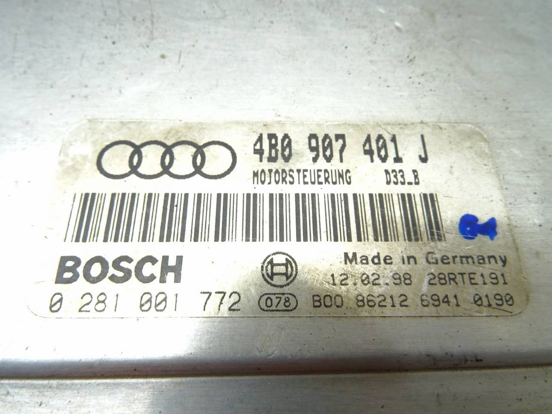 ЕБУ блок управління двигуна Audi A6 C5 4B0907401J 0281001772 — фото деталі 2
