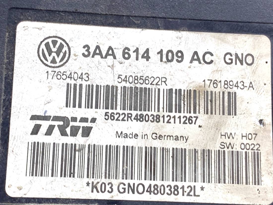 Блок керування ABS АБС Volkswagen Passat CC 3AA614109AC — фото деталі 8