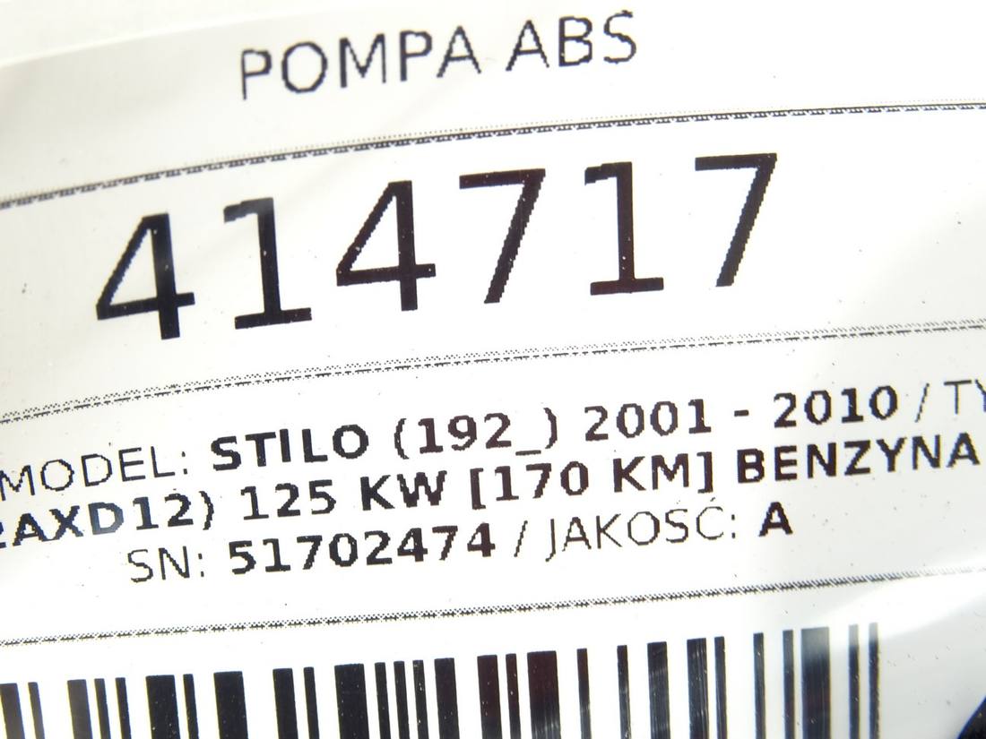 Блок керування ABS АБС Fiat Stilo 51702474 — фото деталі 5