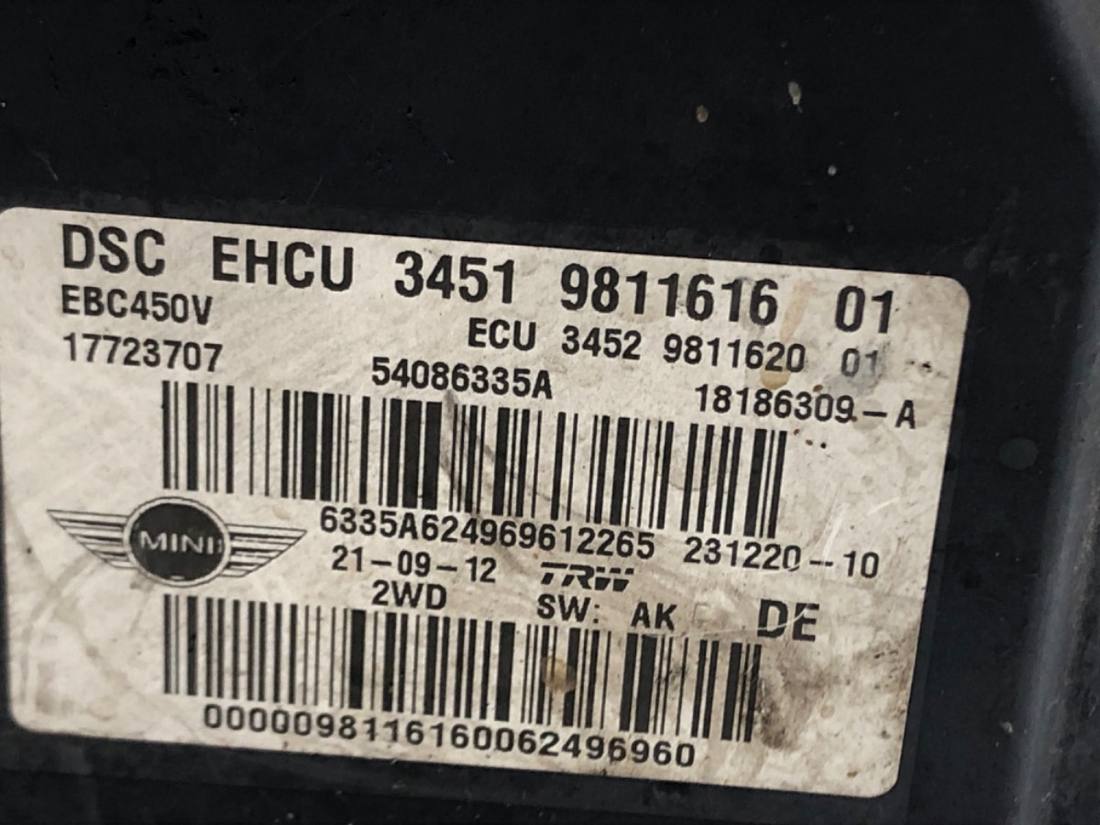 Блок управления ABS АБС Mini Mini R56 9811616 — фото детали 4