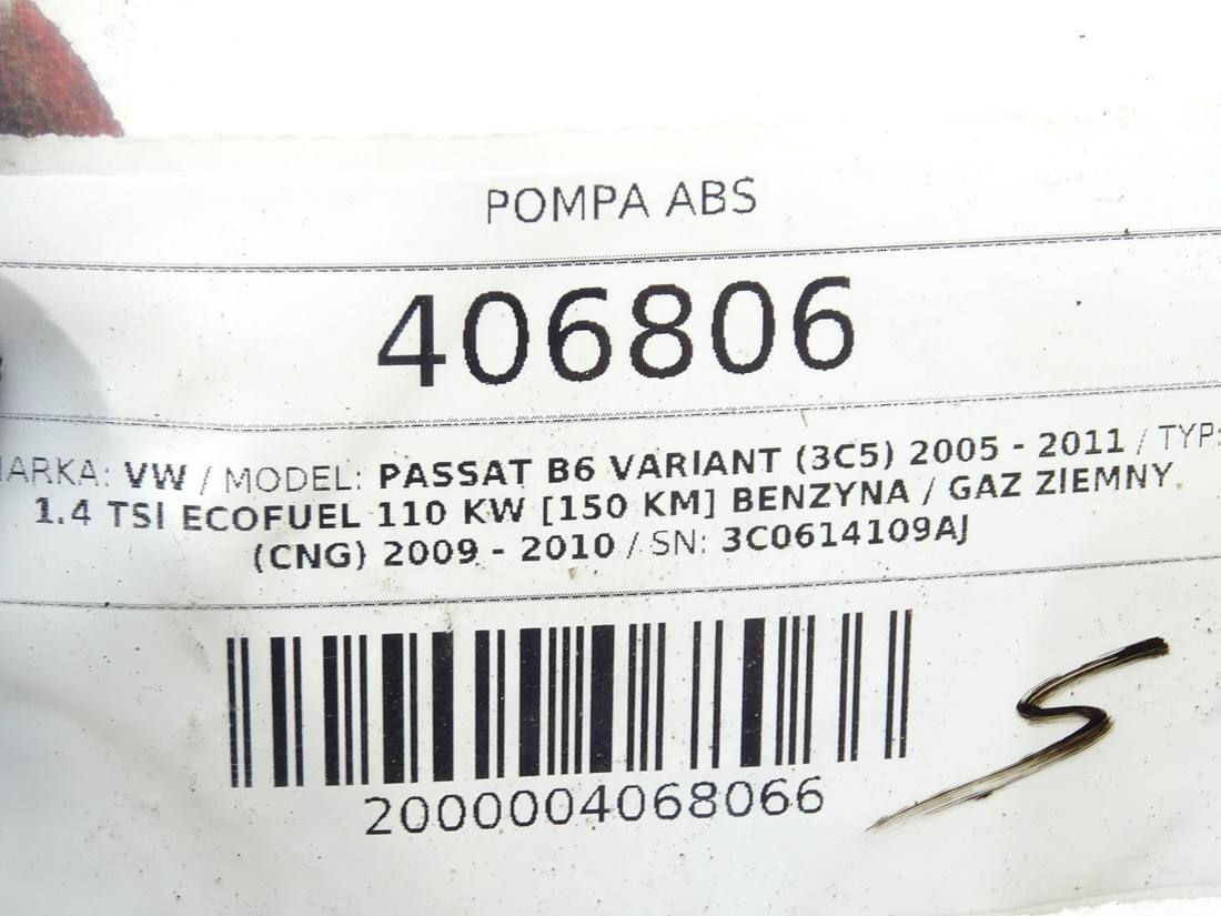Блок керування ABS АБС Volkswagen Passat B6 3C0614109AJ — фото деталі 5