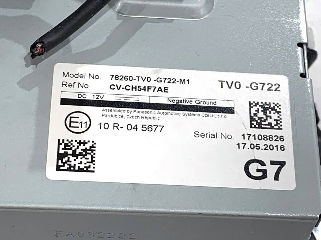 Монітор дисплей бортовий комп'ютер Honda Civic 78260-TV0-G722-M1 — фото деталі 5