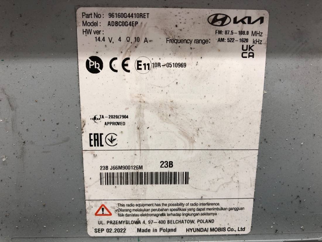 Монітор дисплей бортовий комп'ютер Hyundai I30 96160G4410RET — фото деталі 6