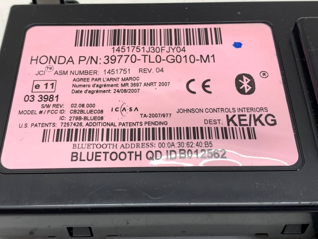 Блок керування модуль Honda Accord 39770-TL0-G010-M1 — фото деталі 3