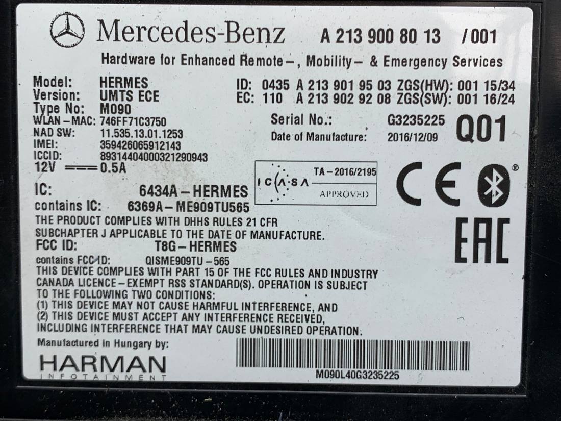 Блок управления модуль Mercedes A W176 A2139008013 — фото детали 4