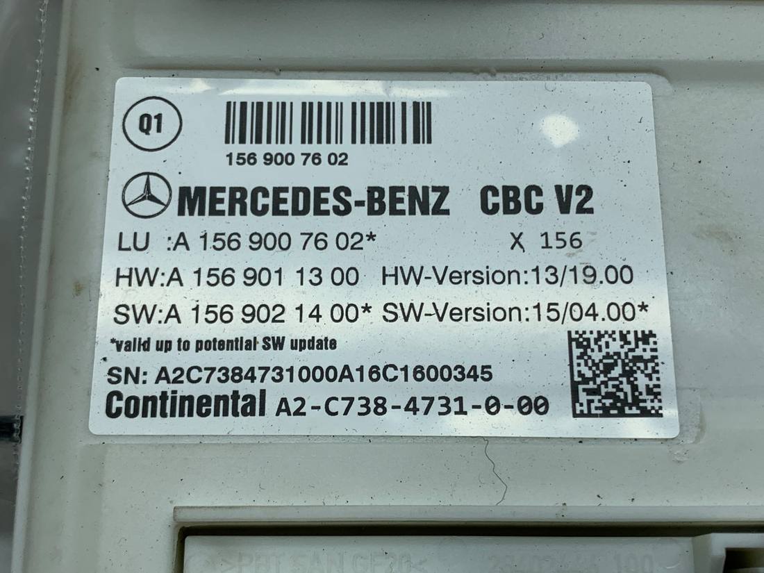 Блок керування модуль Mercedes A W176 A1569007602 — фото деталі 4