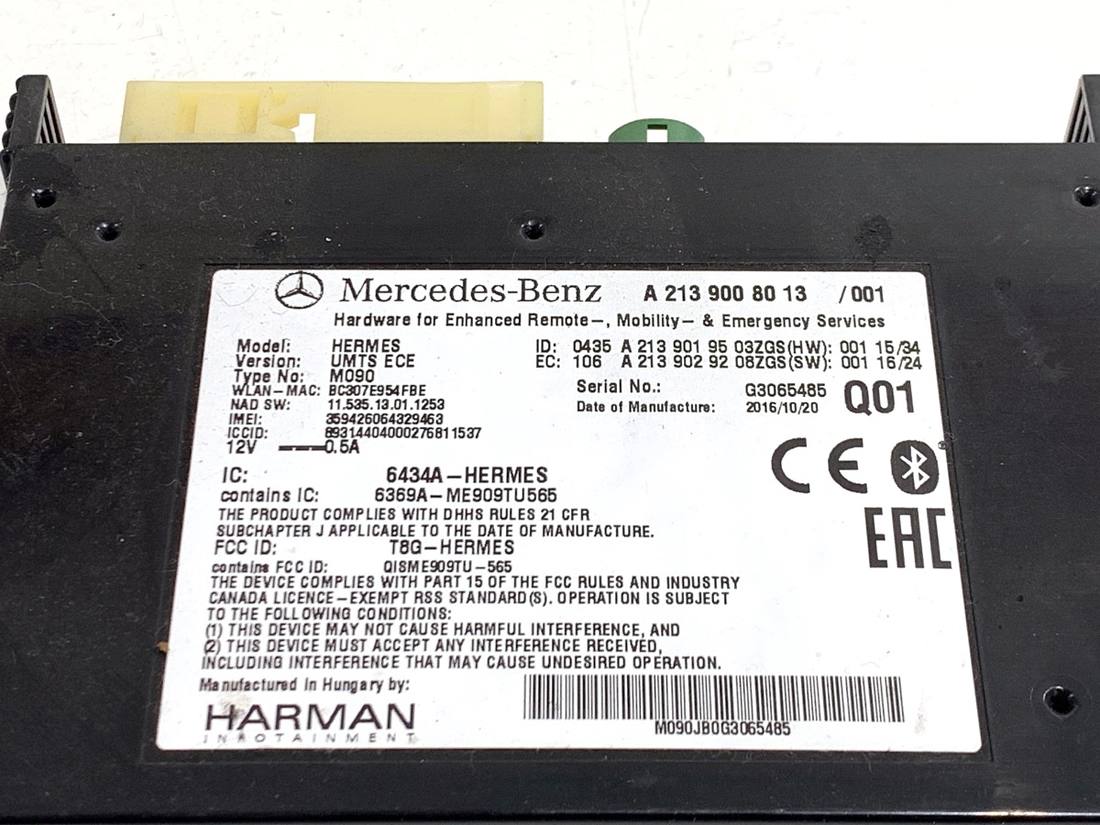Блок управления модуль Mercedes C W205 A2139008013 — фото детали 4