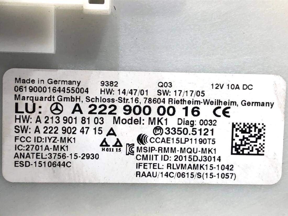 Блок керування модуль Mercedes GLC X253 A2229000016 — фото деталі 4
