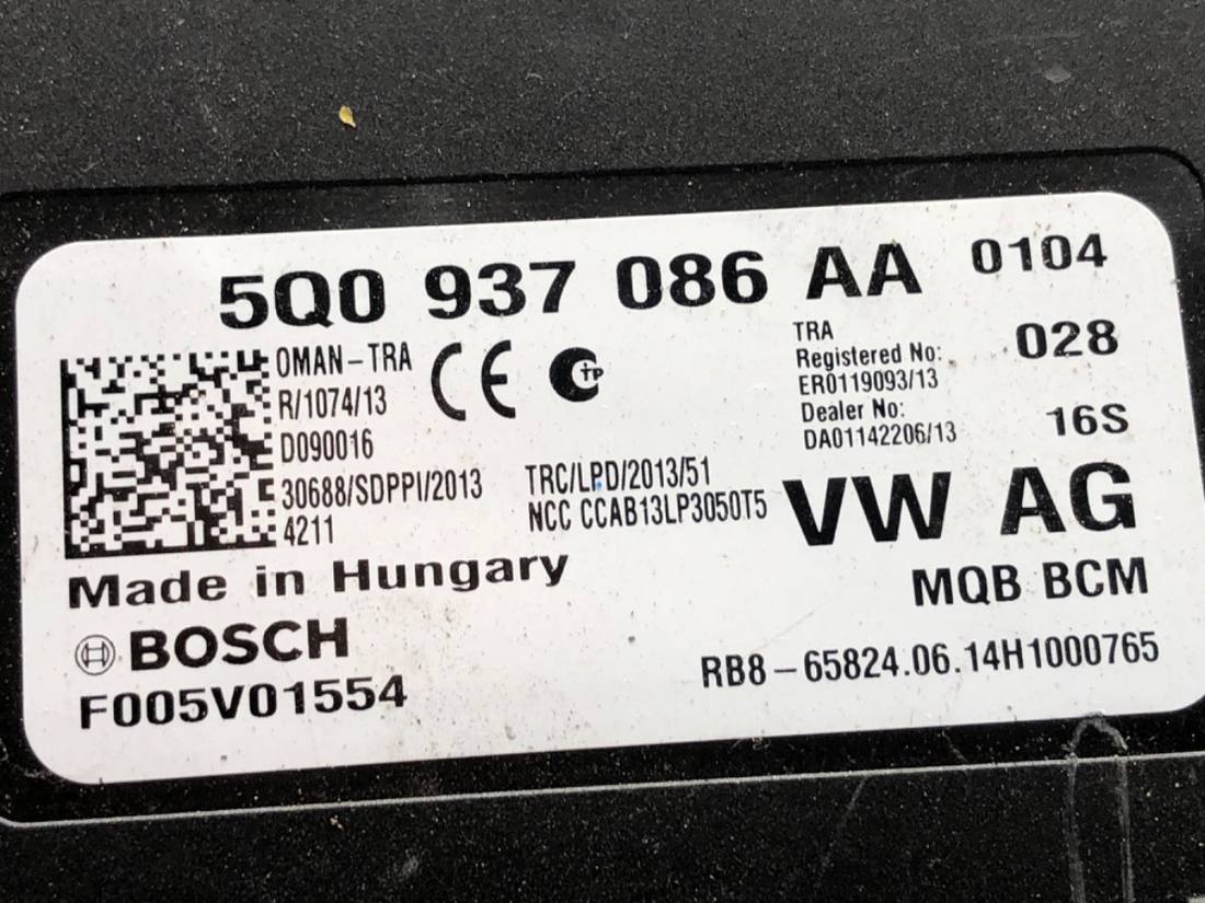 Блок керування модуль Volkswagen Golf 7 5Q0937086AA — фото деталі 5