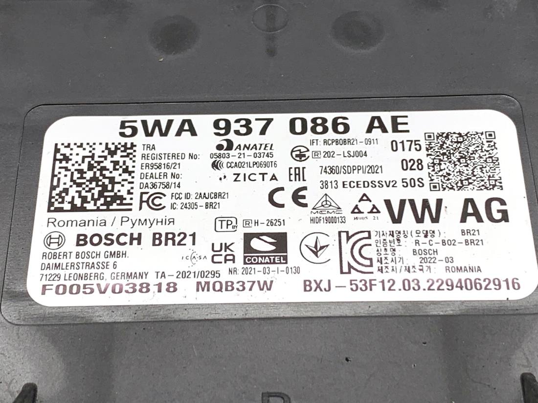 Блок керування модуль Skoda Octavia 4 5WA937086AE — фото деталі 3