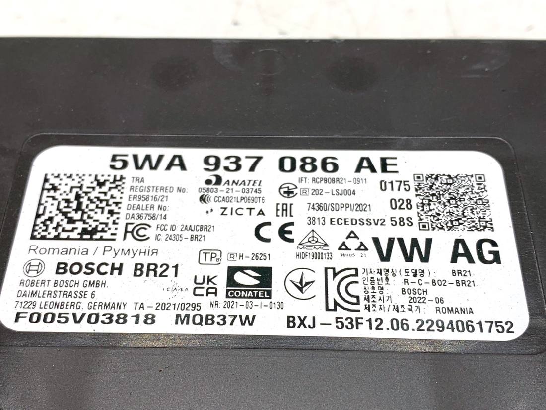 Блок керування модуль Volkswagen Golf 8 5WA937086AE — фото деталі 5