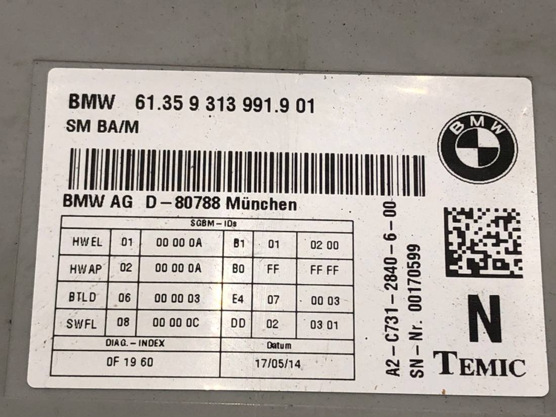 Блок керування модуль BMW 5 F10 9313991 — фото деталі 4