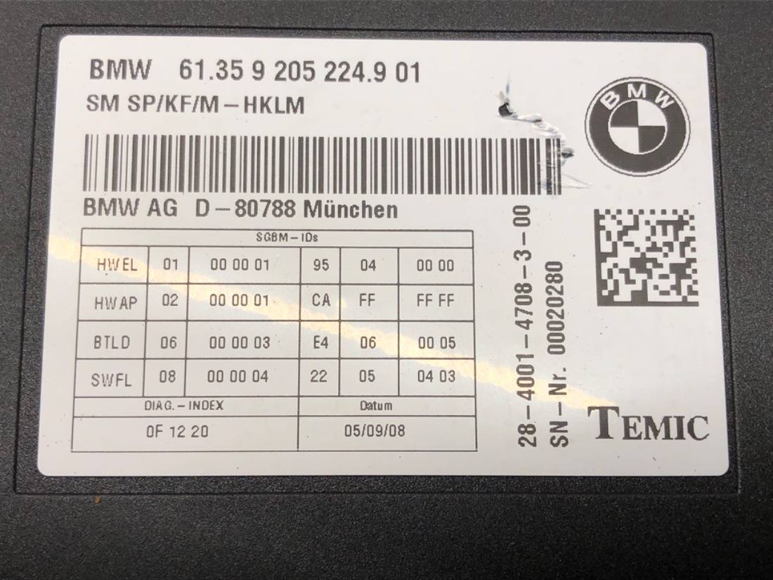 Блок керування модуль BMW 7 F01 9205224 — фото деталі 4