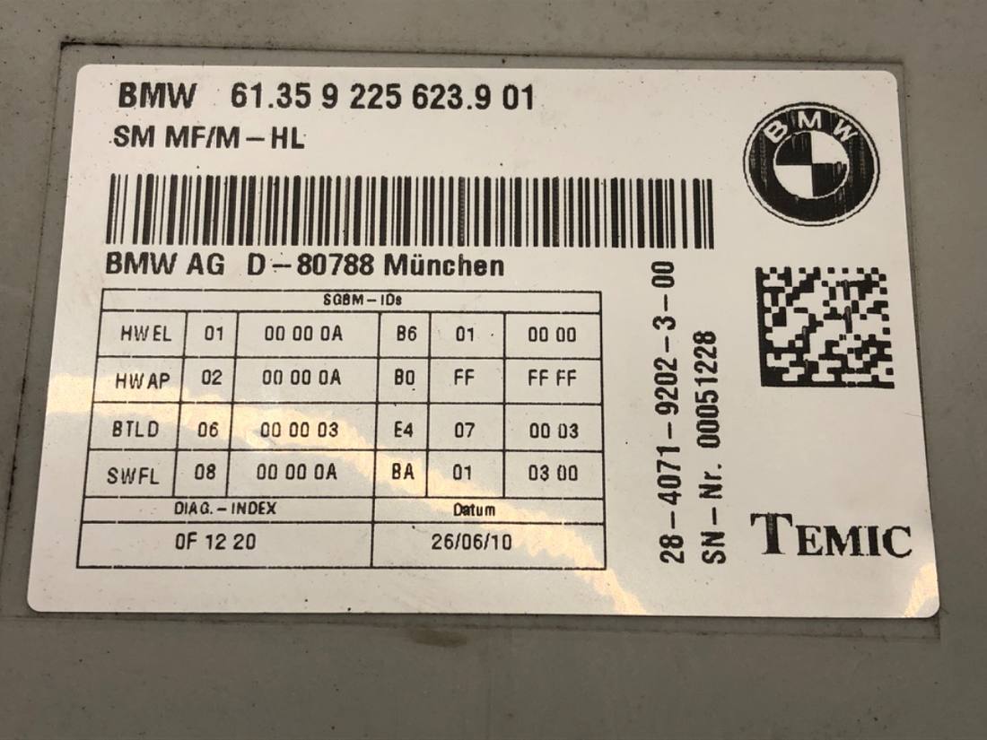 Блок керування модуль BMW 7 F01 9225623 — фото деталі 5