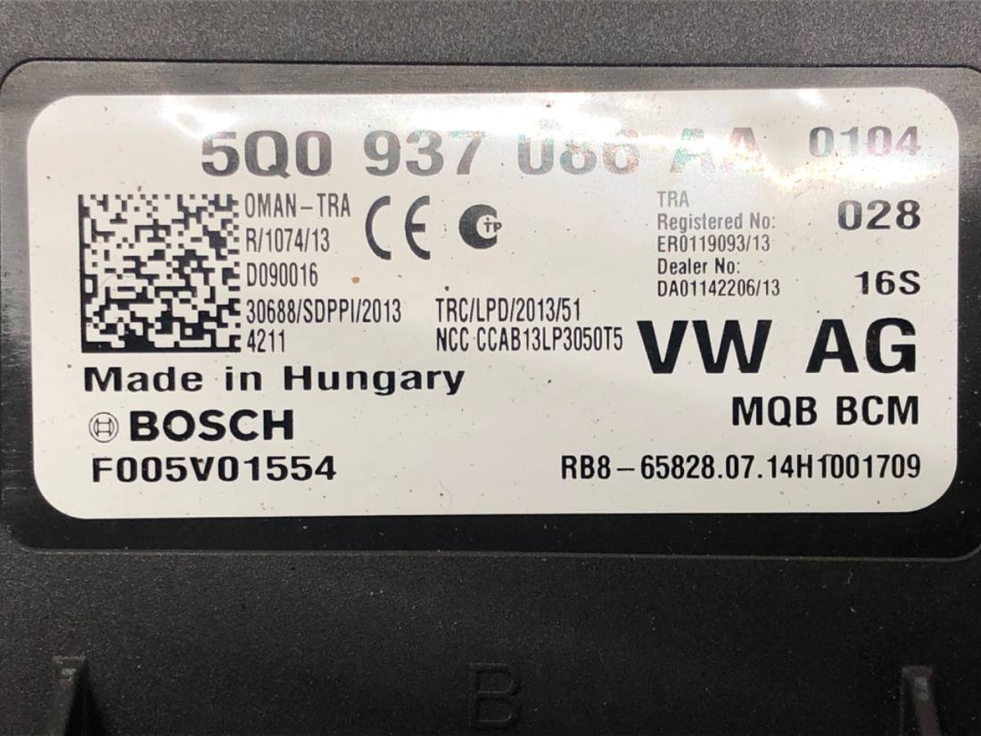Блок керування модуль Volkswagen Golf 7 5Q0937086AH — фото деталі 5
