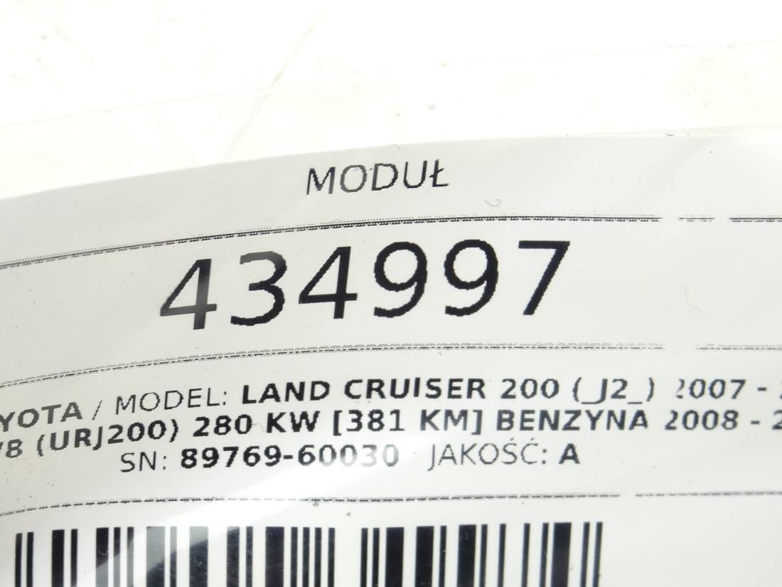 Блок керування модуль Toyota Land Cruiser 89769-60030 — фото деталі 4