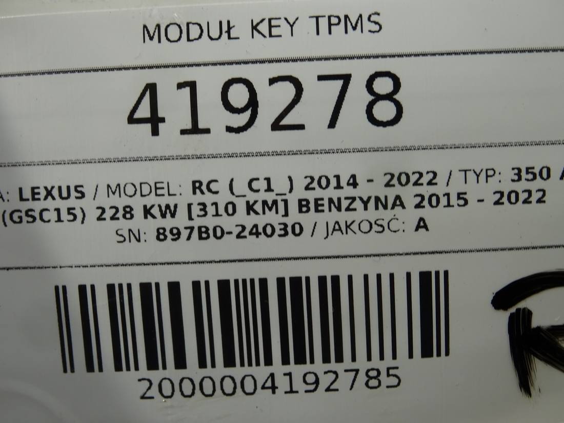 Блок керування модуль Lexus RC 897B0-24030 — фото деталі 4