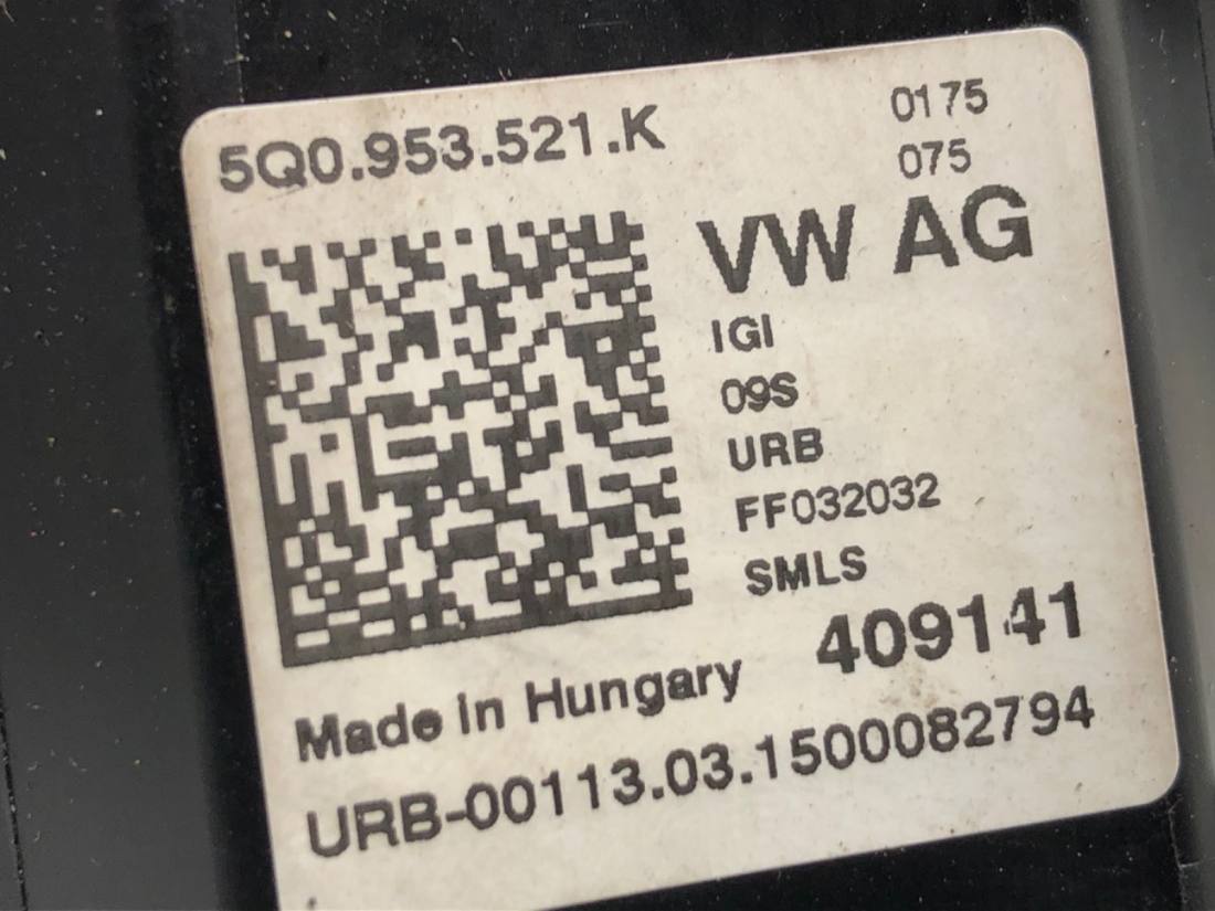 Тубус підрульовий блок перемикачів Volkswagen Golf 7 5Q0953521K — фото деталі 7
