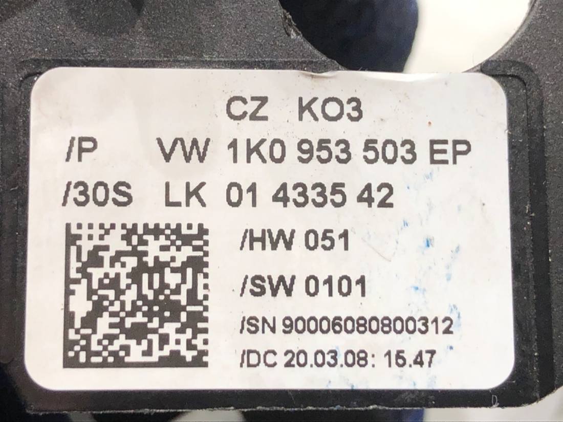Тубус підрульовий блок перемикачів Volkswagen Golf 5 1K0953503EP — фото деталі 8