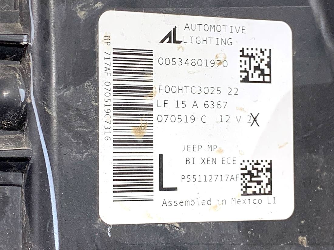 Фара передняя левая Jeep Compass 00534801970 P55112717AF — фото детали 7