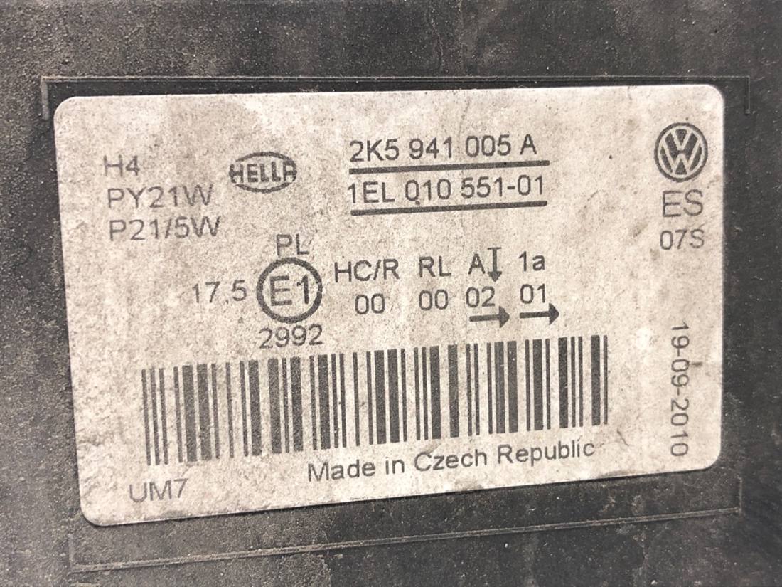 Фара передня ліва Volkswagen Caddy 2K5941005A — фото деталі 6