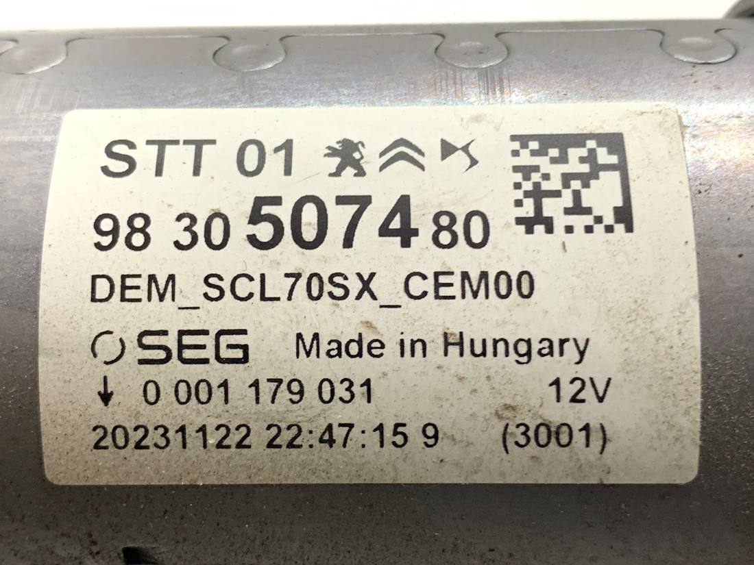 Стартер Peugeot 408 9830507480 — фото деталі 7