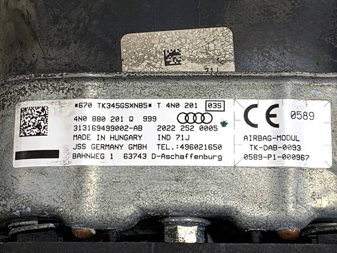 Подушка безпеки Airbag Audi A6 C8 4N0880201Q — фото деталі 7