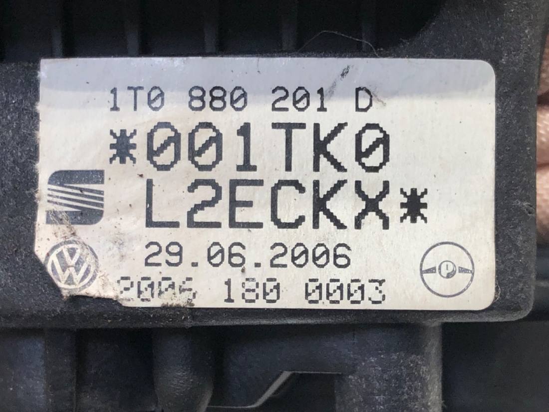 Подушка безпеки Airbag Volkswagen Touran 1T0880201D — фото деталі 5