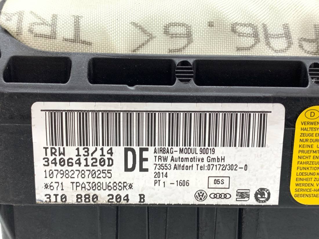Подушка безпеки Airbag Skoda Superb 2 3T0880204B — фото деталі 3