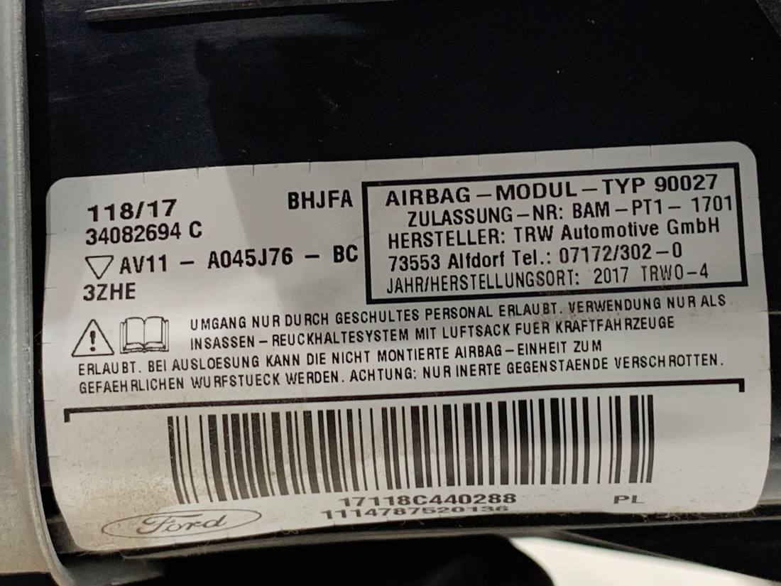 Подушка безпеки Airbag Ford B-Max AV11-A045J76-BC — фото деталі 4