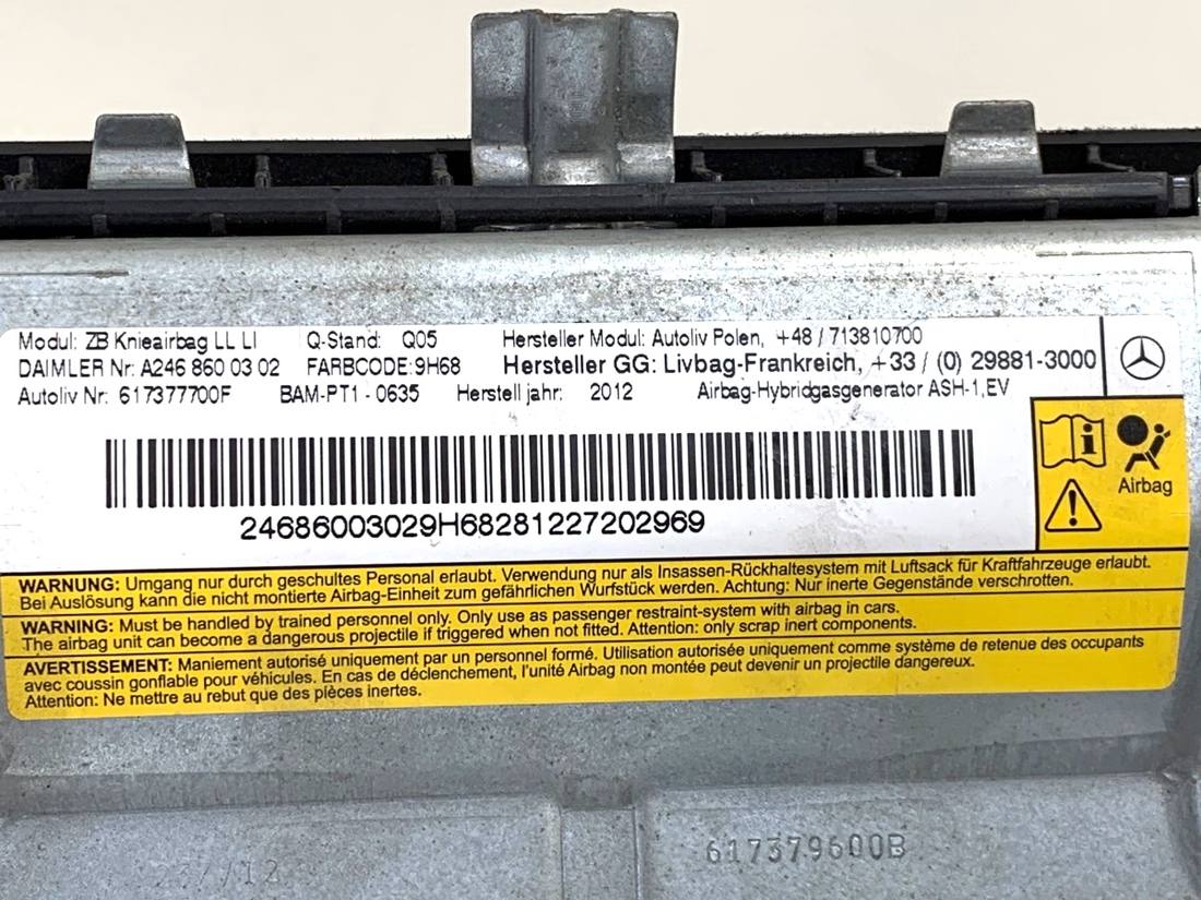 Подушка безопасности Airbag Mercedes B W246 2468600302 — фото детали 4