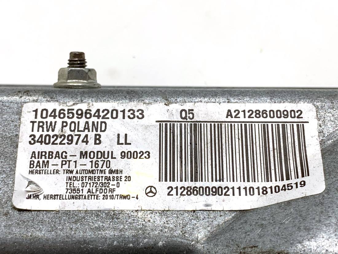 Подушка безпеки Airbag Mercedes E W212 A2128600902 — фото деталі 5
