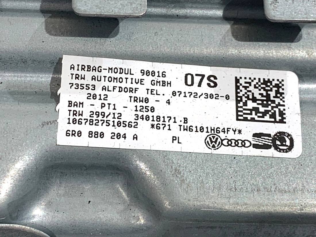Подушка безопасности Airbag Volkswagen Polo 6R0880204A — фото детали 4