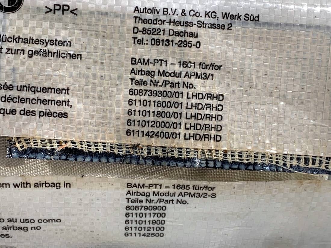 Подушка безопасности Airbag BMW 5 F10 — фото детали 5