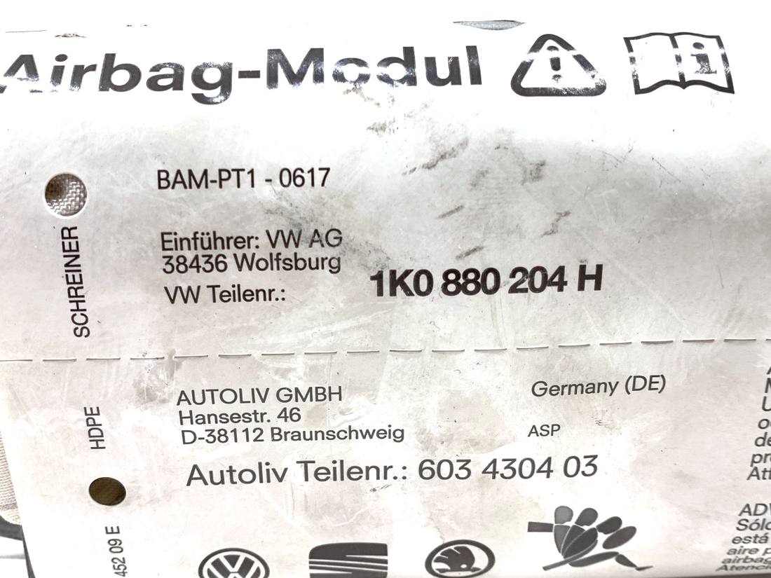 Подушка безпеки Airbag Skoda Octavia 2 1K0880204H — фото деталі 5