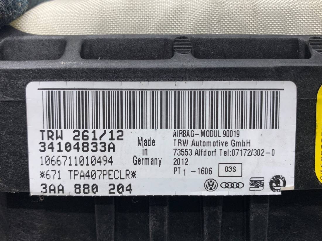 Подушка безпеки Airbag Volkswagen Passat CC 3AA880204 — фото деталі 5