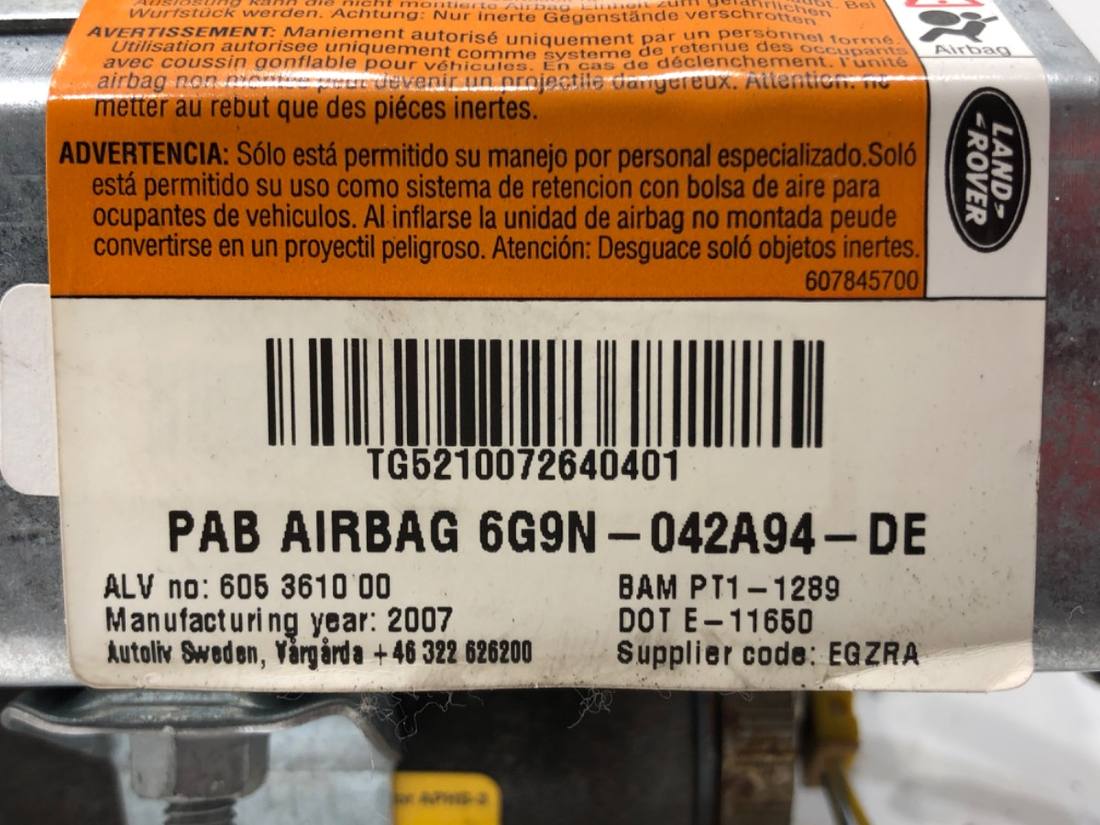 Подушка безпеки Airbag Land Rover Freelander 6G9N-042A94-DE — фото деталі 4