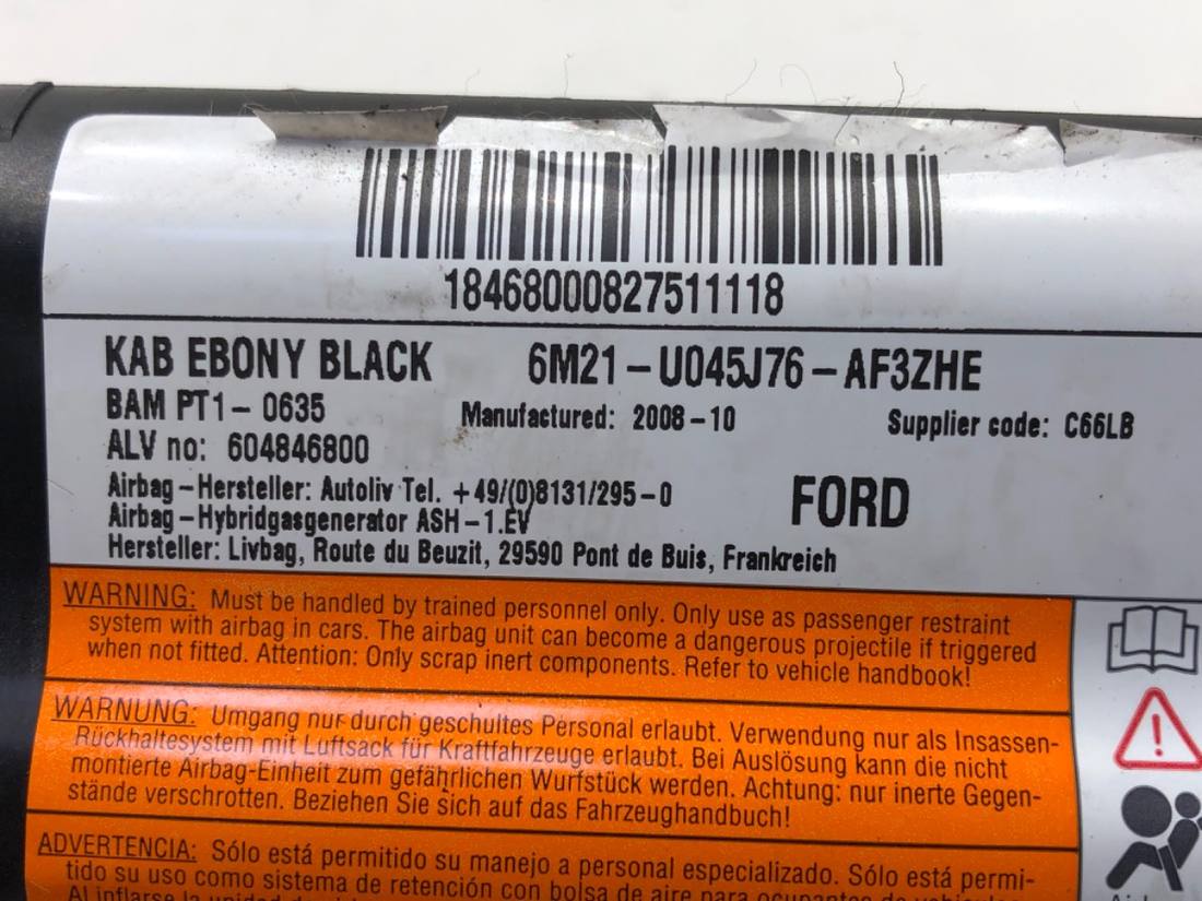 Подушка безпеки Airbag Ford Galaxy — фото деталі 4