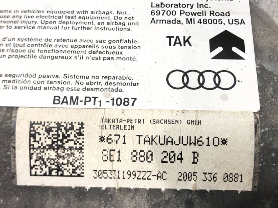 Подушка безпеки Airbag Audi A4 B7 8E1880204B — фото деталі 4