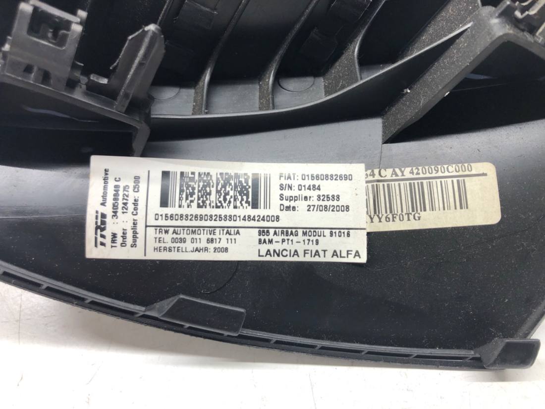 Подушка безпеки Airbag Alfa romeo Mito 01560882690 — фото деталі 4