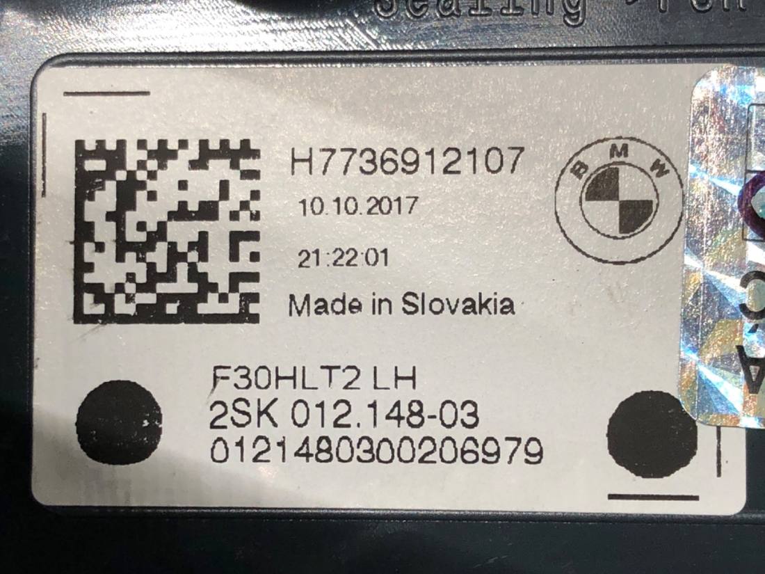 Ліхтар задній лівий BMW 3 F30 7736912107 — фото деталі 9