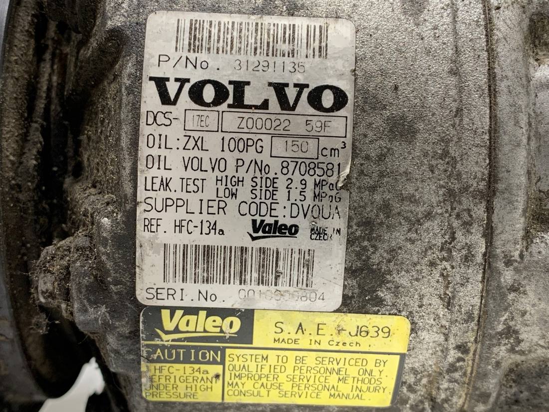 Компрессор кондиционера Volvo V70 31291135 — фото детали 5